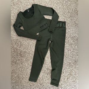 OFFLINE Matching Workout Set Top and Bottom, Green, Size Small
